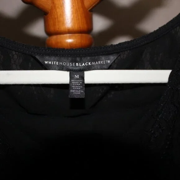 White House Black Market Black Lace sleeveless blouse - Picture 3 of 5